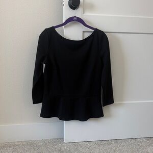LOFT Black Peplum Blouse